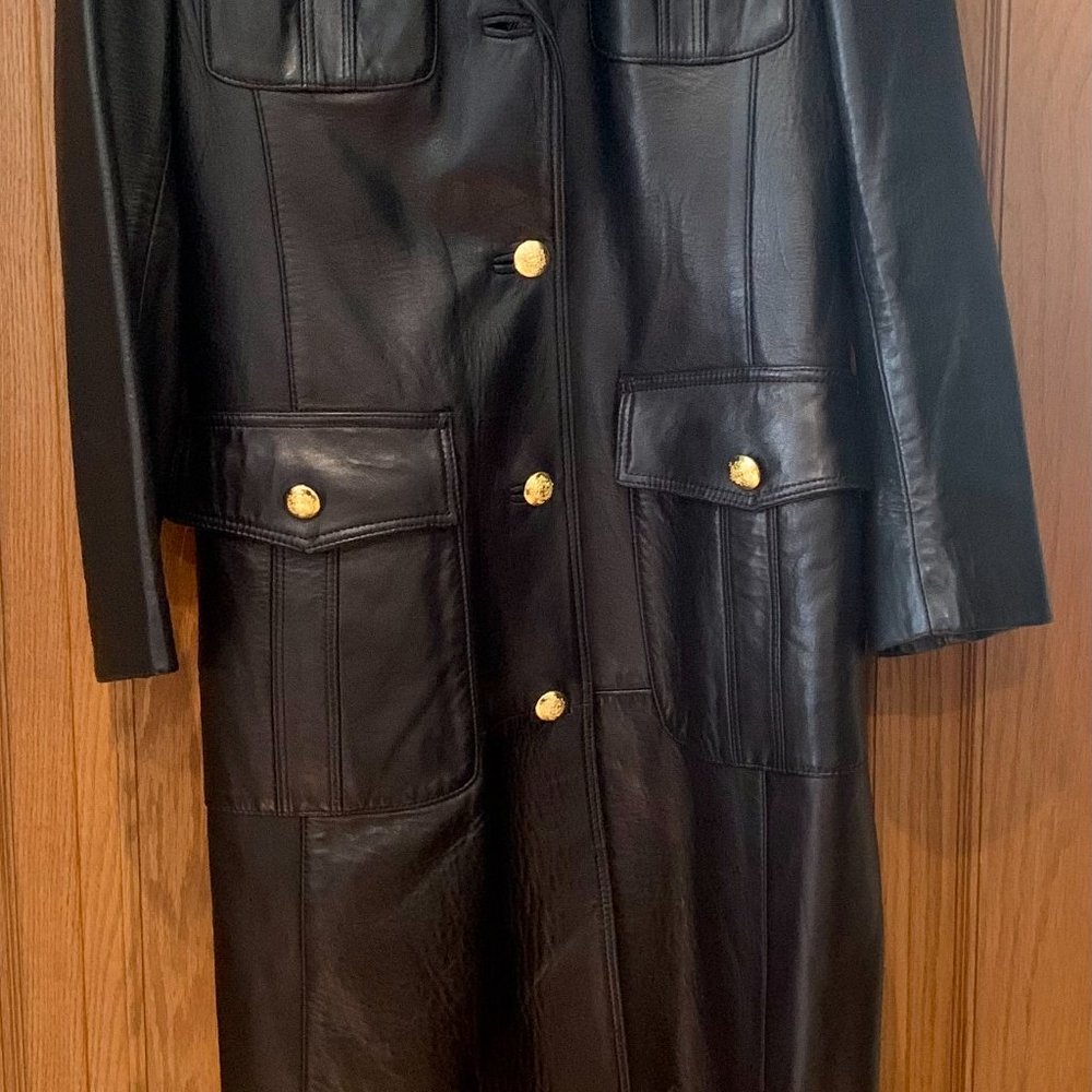 HR long leather coat